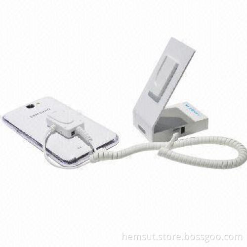 Mobile phone display anti-theft device with alarm and charging security integration